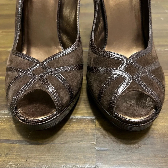 Cole Haan Suede/Lizard Tonia Pump Heels - Picture 4 of 10